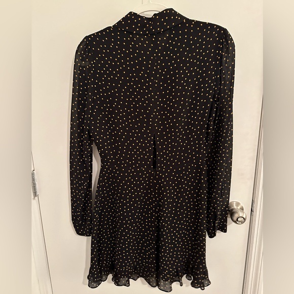 Black Dress with Yellow Polka Dots Reformation Dress Size 2 - Picture 2 of 2
